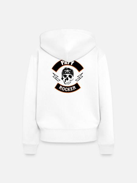 Opa Rocker - Frauen Premium Bio Zip Hoodie - Weiß