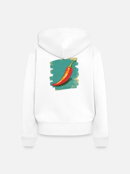 Chili - Frauen Premium Bio Zip Hoodie - Weiß