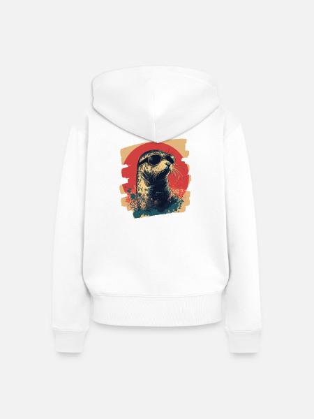 Robbe - Frauen Premium Bio Zip Hoodie - Weiß