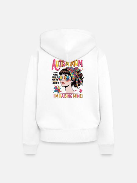 AUTISMUS-MUTTER - Frauen Premium Bio Zip Hoodie - Weiß