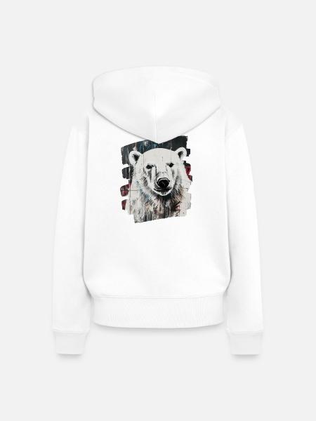 Eisbär - Frauen Premium Bio Zip Hoodie - Weiß
