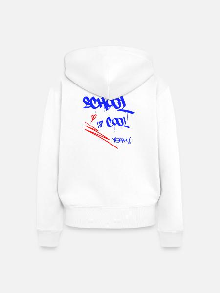School is cool, Einschulung - Frauen Premium Bio Zip Hoodie - Weiß