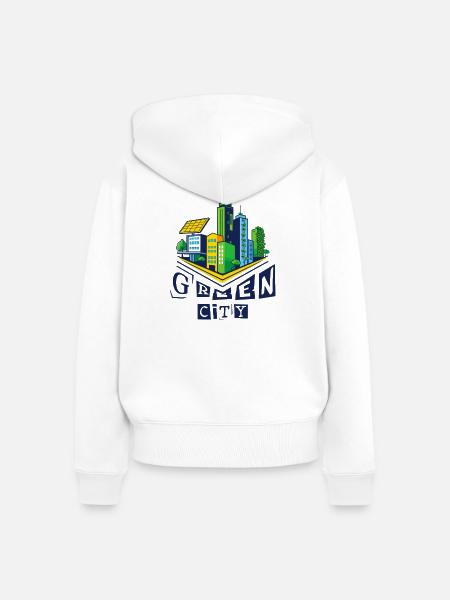 Green Citys - Frauen Premium Bio Zip Hoodie - Weiß