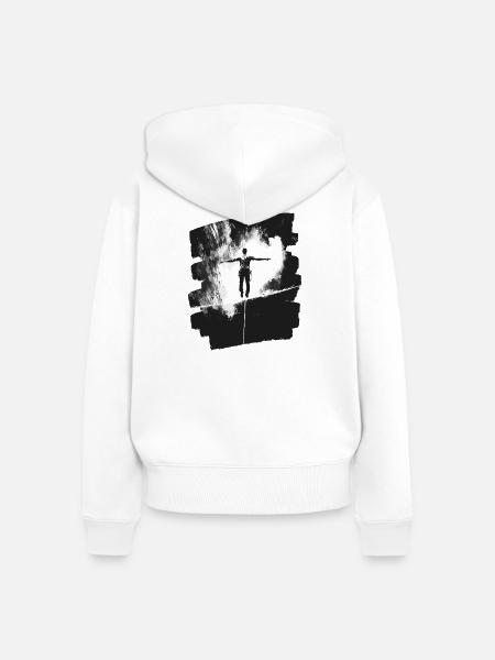 Slackline Slacklining Balance - Frauen Premium Bio Zip Hoodie - Weiß