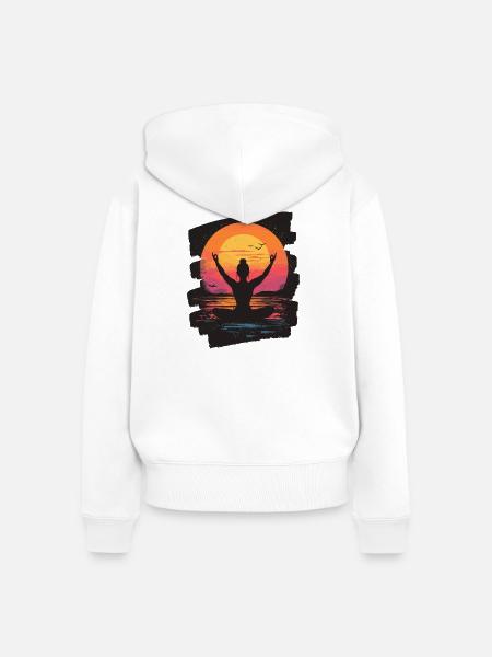 Yoga Namaste Meditation - Frauen Premium Bio Zip Hoodie - Weiß