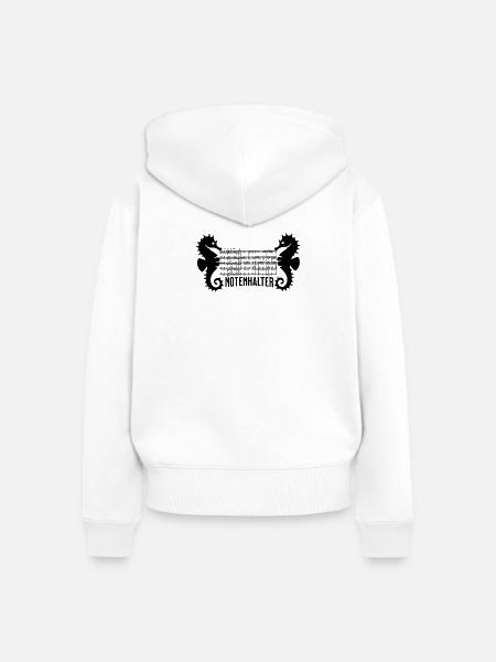 Seepferdchen Notenhalter Notenblatt Noten - Frauen Premium Bio Zip Hoodie - Weiß