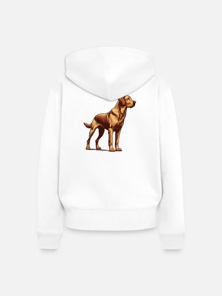 Chesapeake Bay Retriever - Frauen Premium Bio Zip Hoodie - Weiß