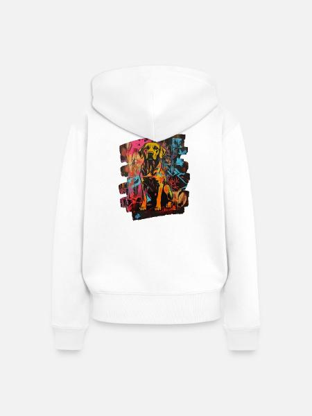 Labrador - Frauen Premium Bio Zip Hoodie - Weiß