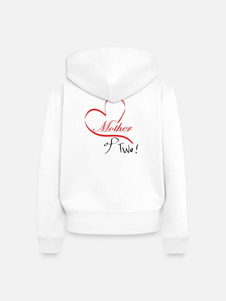 Mother of Two - Frauen Premium Bio Zip Hoodie - Weiß