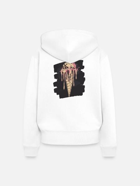 Eiscreme Eis - Frauen Premium Bio Zip Hoodie - Weiß