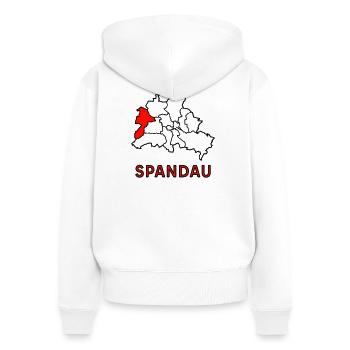 SPANDAU, un quartier de Berlin - Sweat à capuche zippé Premium bio Femme - blanc - Dos - AI Model Female 172 light (172cm)