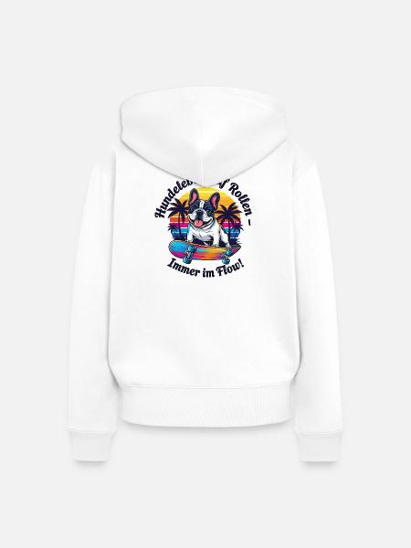 Hunde im Flow - Frauen Premium Bio Zip Hoodie - Weiß
