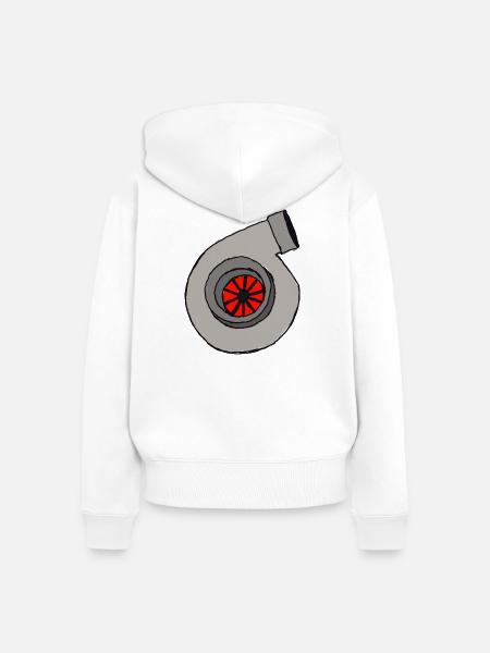 Turbo - Frauen Premium Bio Zip Hoodie - Weiß