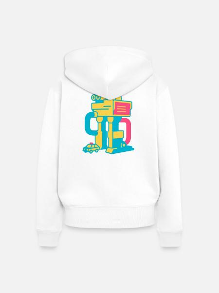 Pop Art Toy Set - Frauen Premium Bio Zip Hoodie - Weiß