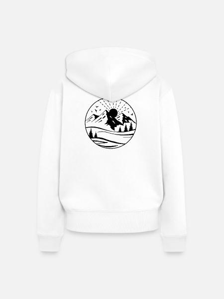 Gebirge - Frauen Premium Bio Zip Hoodie - Weiß