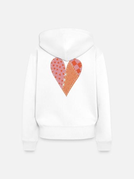 Patchwork Herz Nr. 10 - Frauen Premium Bio Zip Hoodie - Weiß