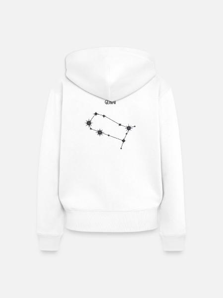 Zwillinge Sternzeichen Sternbild Schwarz & Grau - Frauen Premium Bio Zip Hoodie - Weiß