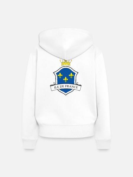 Ile de France - Frauen Premium Bio Zip Hoodie - Weiß