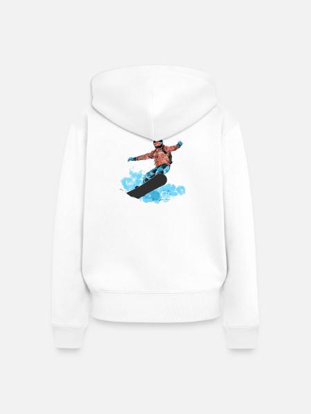 Snowboarding - Frauen Premium Bio Zip Hoodie - Weiß