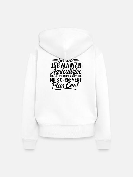 Bäuerin: Normal, aber knallharter - Frauen Premium Bio Zip Hoodie - Weiß