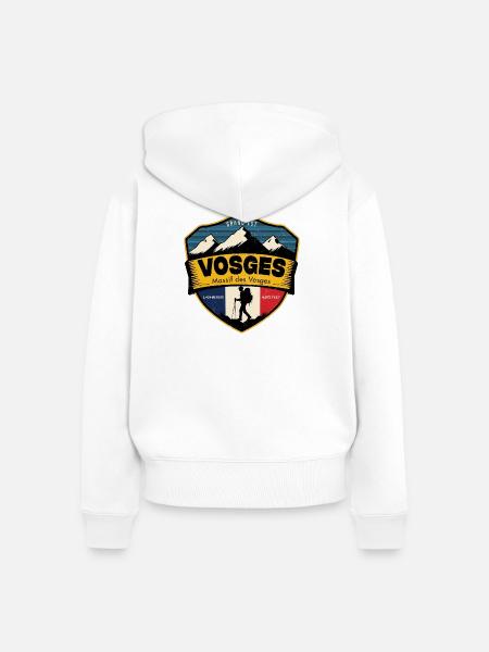 Vogesen, Massiv der Vogesen - Frauen Premium Bio Zip Hoodie - Weiß
