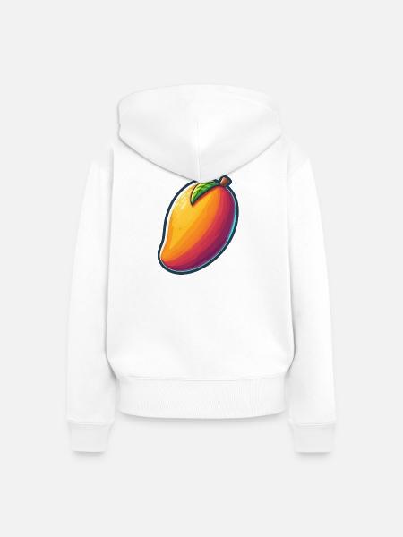 Design Mango Lebendig Abstrakt - Frauen Premium Bio Zip Hoodie - Weiß