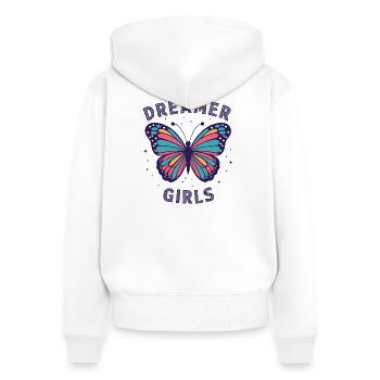 Verträumte Schmetterlingsmädchen-Inspiration - Frauen Premium Bio Zip Hoodie - Weiß - Hinten - AI Model Female 172 light (172cm)