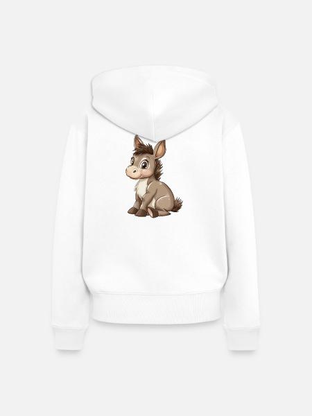 Esel - Frauen Premium Bio Zip Hoodie - Weiß