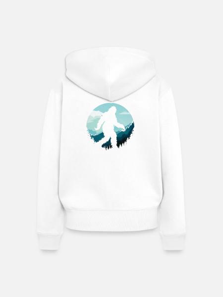 Wilder Bergsilhouetten Motiv - Frauen Premium Bio Zip Hoodie - Weiß
