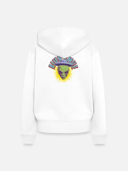 Außerirdisches Lächeln - Frauen Premium Bio Zip Hoodie - Weiß