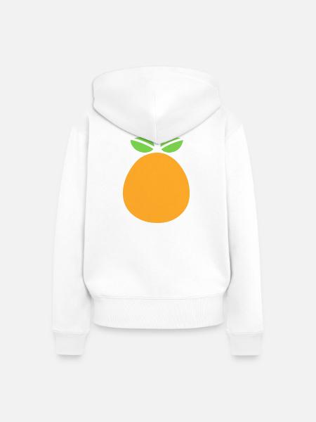 Orangenfrucht-Grafikdesign mit Mango - Frauen Premium Bio Zip Hoodie - Weiß