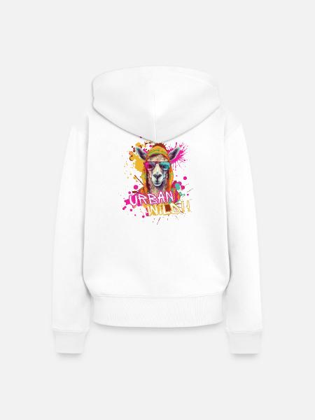 Urban Wild - Frauen Premium Bio Zip Hoodie - Weiß