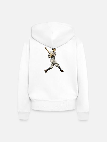 Baseball - Frauen Premium Bio Zip Hoodie - Weiß
