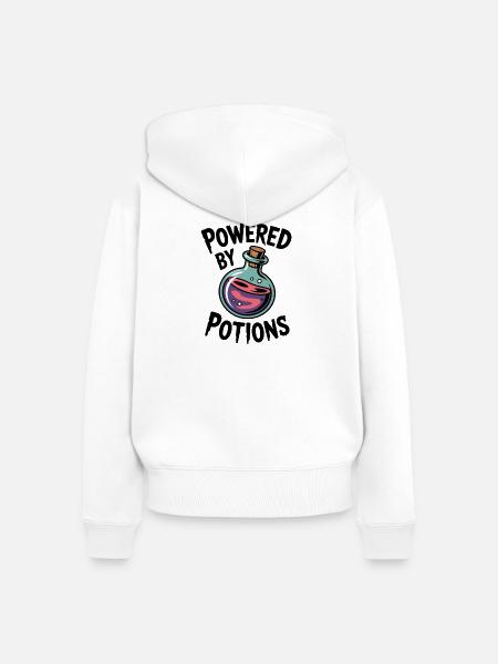 Angetrieben von Tränken - Frauen Premium Bio Zip Hoodie - Weiß