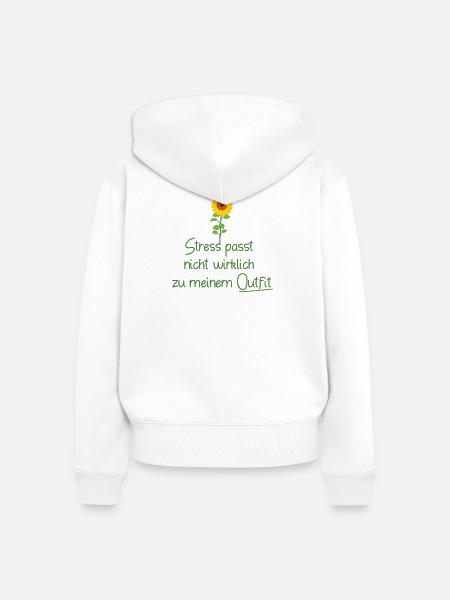 Statement-Design-Handwriting-on-Women'sCut with a - Frauen Premium Bio Zip Hoodie - Weiß