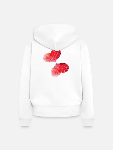 Verliebte Herzen | Pärchen | Liebe | Geschenkidee - Frauen Premium Bio Zip Hoodie - Weiß