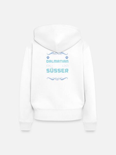 dalmatiner hund spruch - Frauen Premium Bio Zip Hoodie - Weiß