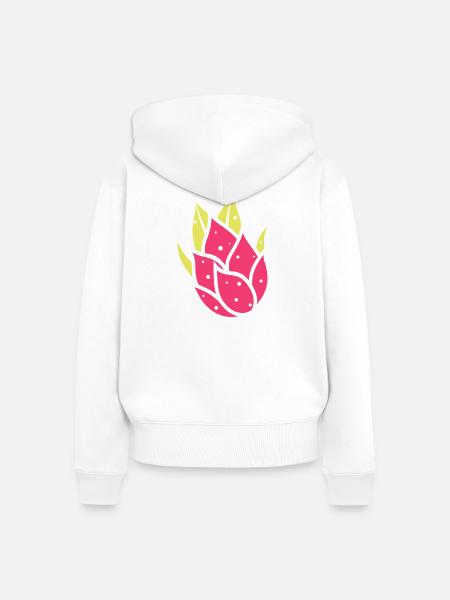 Illustration eines lebendigen Drachenfruchtfarns - Frauen Premium Bio Zip Hoodie - Weiß