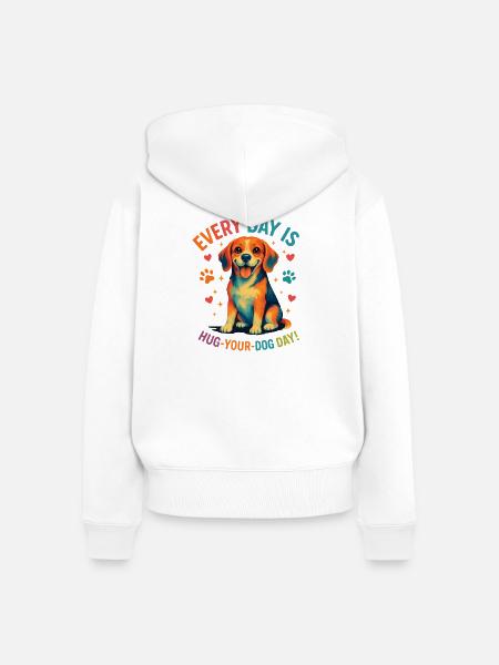 Beagle - Frauen Premium Bio Zip Hoodie - Weiß