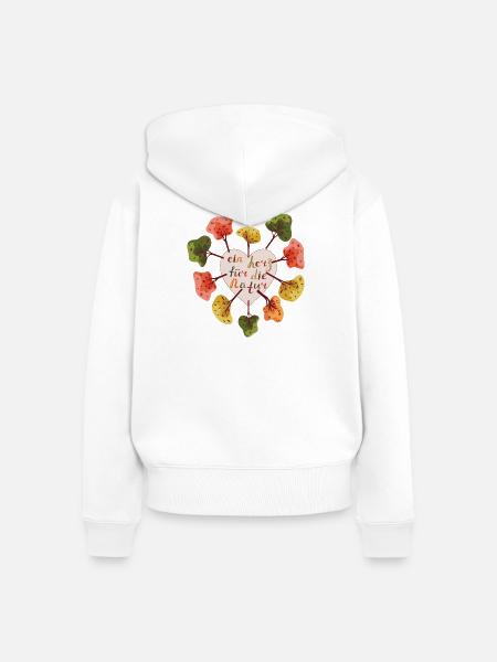 Herz voller Bäume - Frauen Premium Bio Zip Hoodie - Weiß