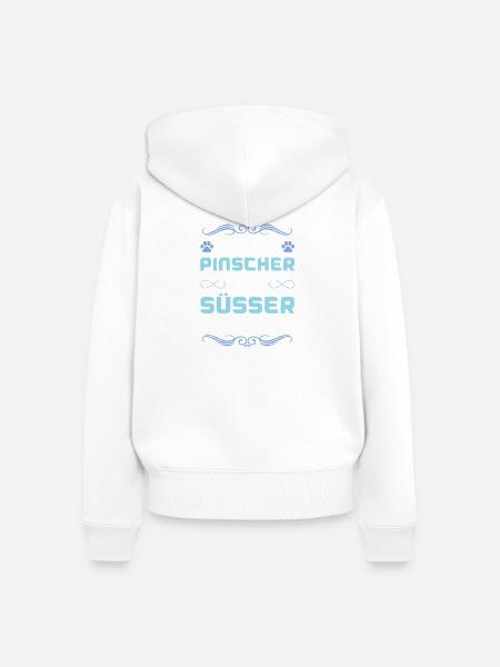pinscher hund spruch - Frauen Premium Bio Zip Hoodie - Weiß