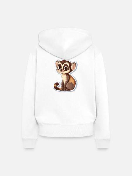 Lemur - Frauen Premium Bio Zip Hoodie - Weiß