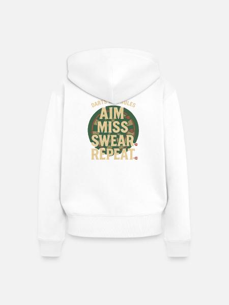 Aim Miss Swear Wiederholung - Frauen Premium Bio Zip Hoodie - Weiß