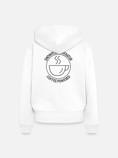 Snowplow Operator Coffee Powered Schneepflugfahrer - Frauen Premium Bio Zip Hoodie - Weiß