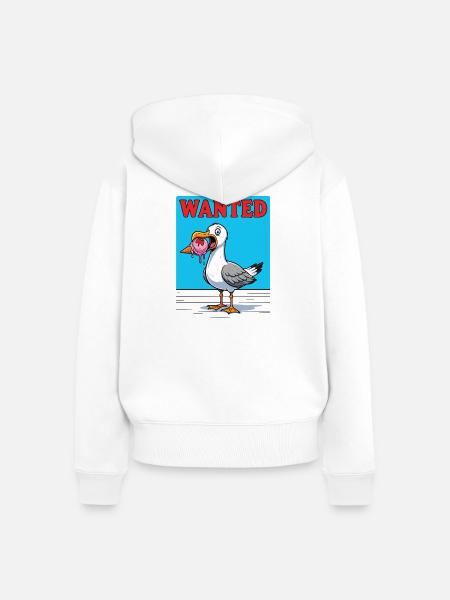 Gesucht Möwe Eiscreme Abenteuer - Frauen Premium Bio Zip Hoodie - Weiß