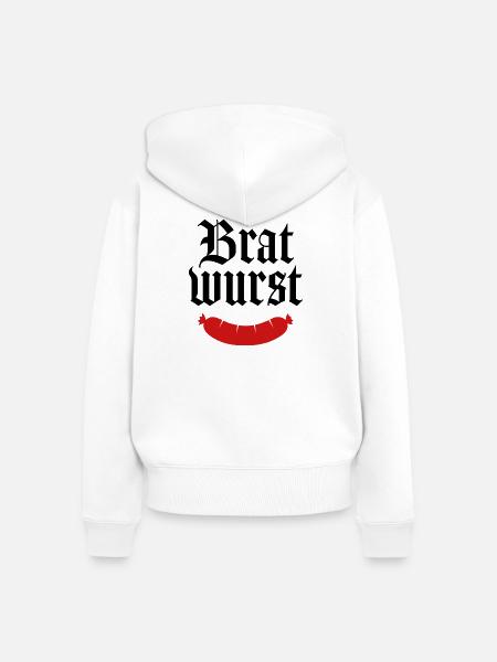 Bratwurst - Frauen Premium Bio Zip Hoodie - Weiß