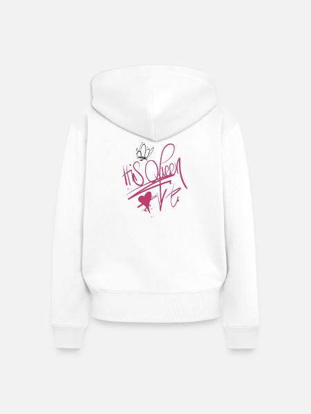 Queen - Frauen Premium Bio Zip Hoodie - Weiß