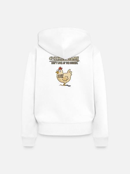 GAMER CHICKEN - Frauen Premium Bio Zip Hoodie - Weiß
