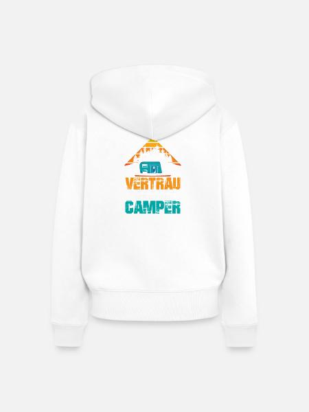Camper Camping Wohnwagen Spruch - Frauen Premium Bio Zip Hoodie - Weiß