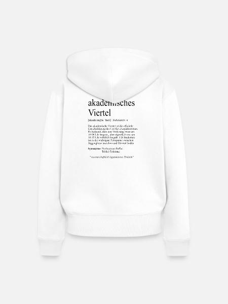 Unispruch "akademisches Viertel" Student Studenten - Frauen Premium Bio Zip Hoodie - Weiß
